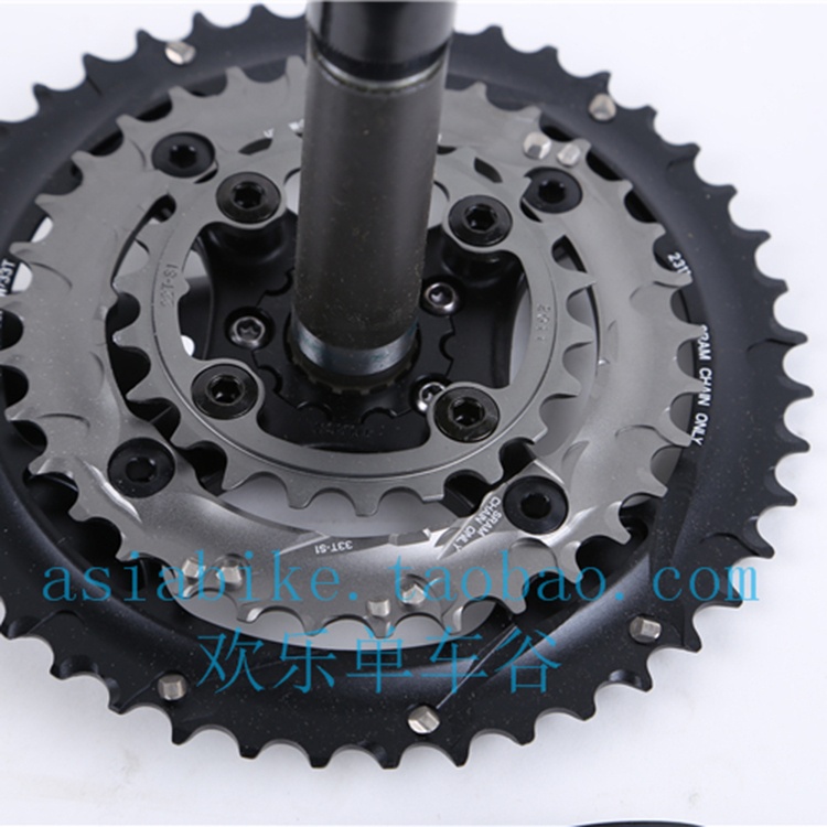 速连牙盘X9速连3片30速22/33/44齿黑色175腿长带中轴牙盘