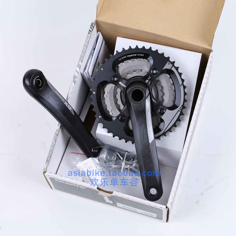 速连牙盘X9速连3片30速22/33/44齿黑色175腿长带中轴牙盘