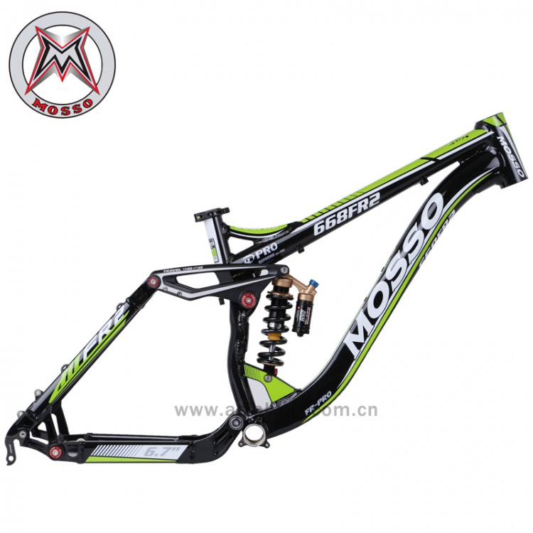 MOSSO山地车自行车车架668FR2铝合金车架软尾避震带碗组车架配件