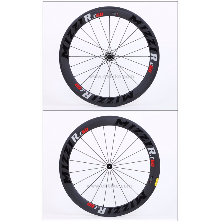 MIZZI公路自行车碳刀RC60轮组700C碳纤维自行车轮毂骑行配件单车轮组