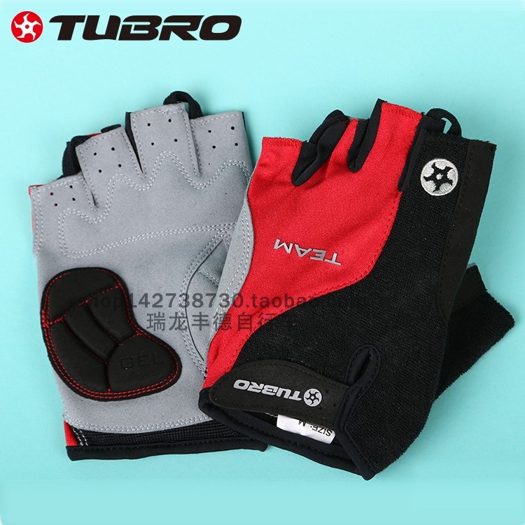 台湾TUBRO骑行防滑手套RACE透气硅胶手套运动健身半指训练手套