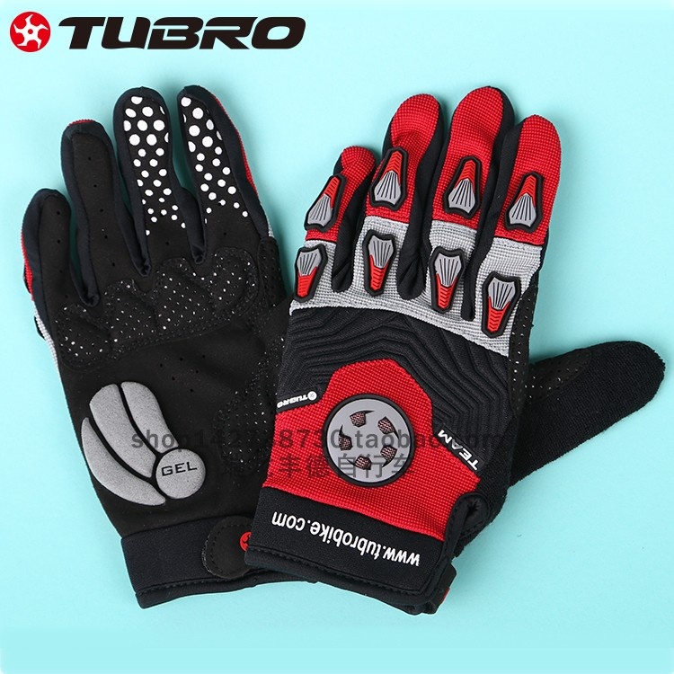 台湾TUBRO硅胶手套TEAM长指防滑吸汗硅胶运动手套骑行全指手套