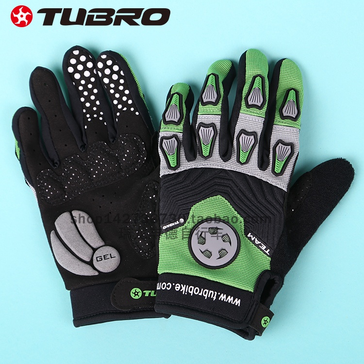 台湾TUBRO硅胶手套TEAM长指防滑吸汗硅胶运动手套骑行全指手套