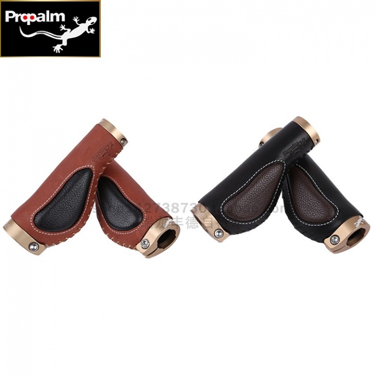 Propalm壁虎牛皮把套HY-1900LEO山地公路自行车纯皮把套对锁把套
