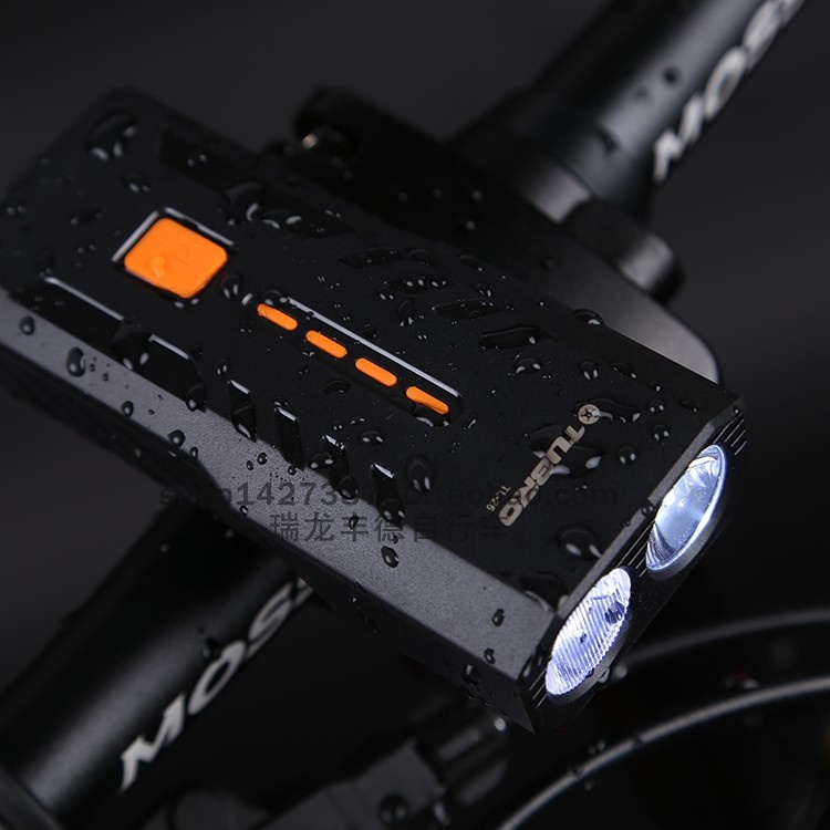 TUBRO途客自行车灯 车头灯 双头车灯 铝合金充电TL-25自行车灯
