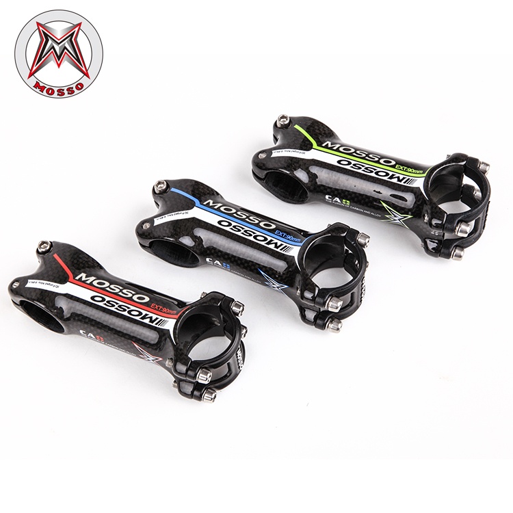 MOSSO山地车自行车把立碳纤维31.8*90mm黑彩公路车把立