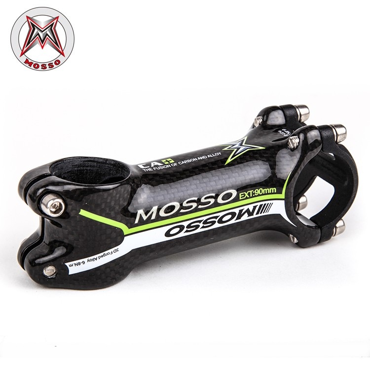 MOSSO山地车自行车把立碳纤维31.8*90mm黑彩公路车把立