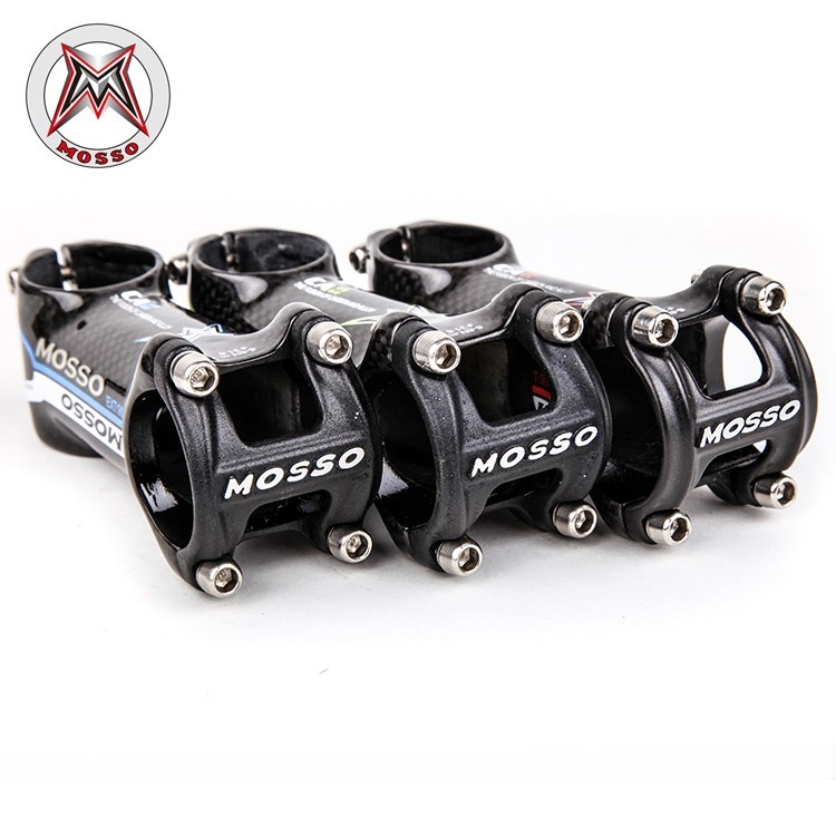 MOSSO山地车自行车把立碳纤维31.8*90mm黑彩公路车把立