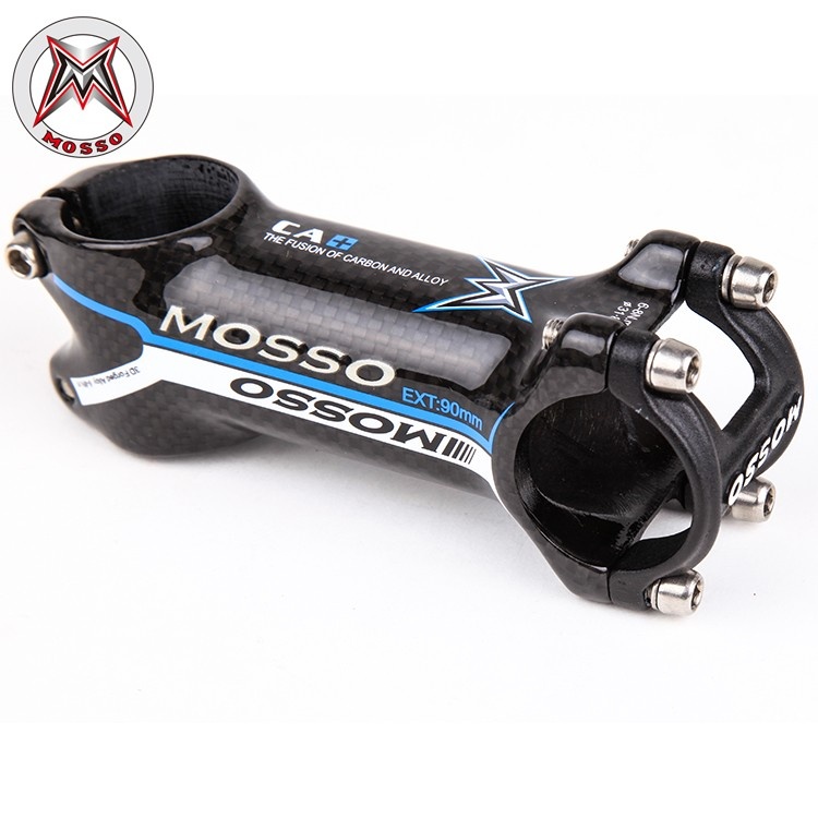 MOSSO山地车自行车把立碳纤维31.8*90mm黑彩公路车把立