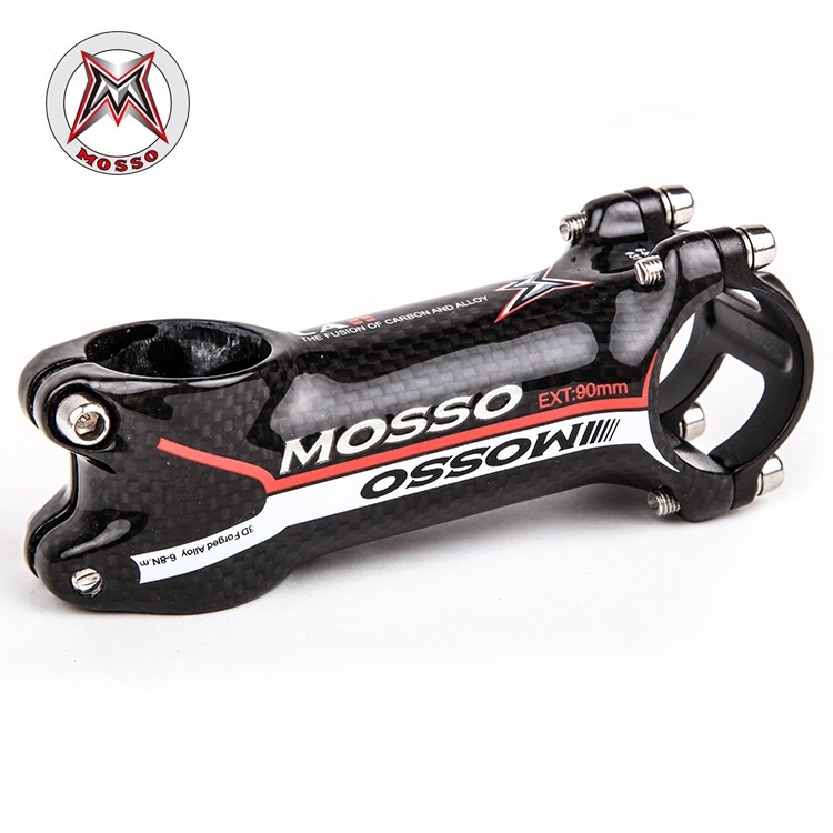 MOSSO山地车自行车把立碳纤维31.8*90mm黑彩公路车把立