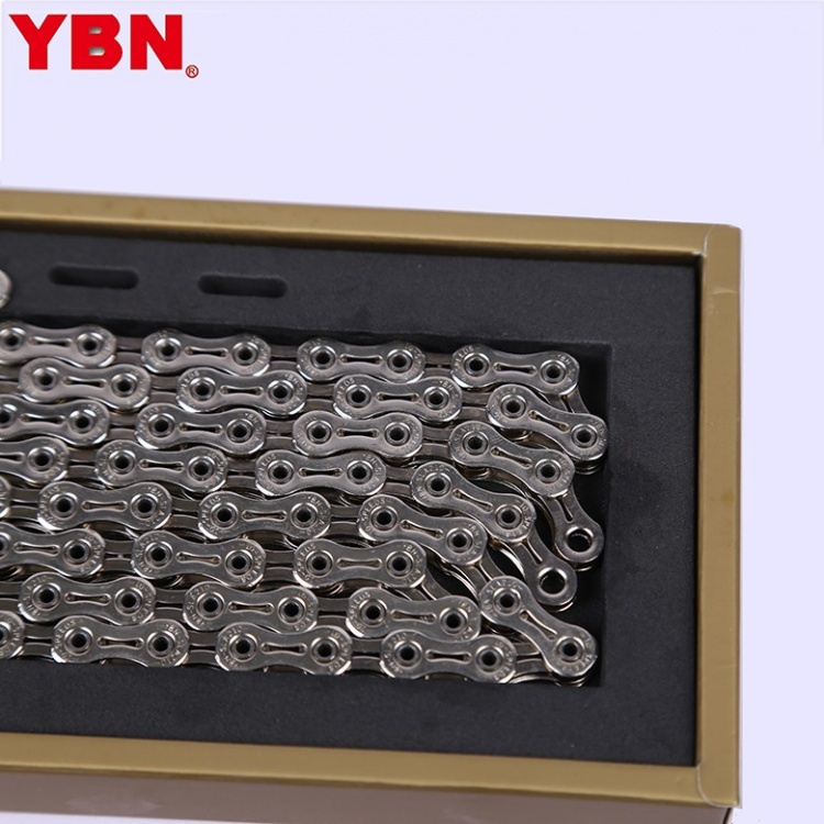 雅邦YBN空心轴10速链条亮银色镂空内外片116节自行车链条