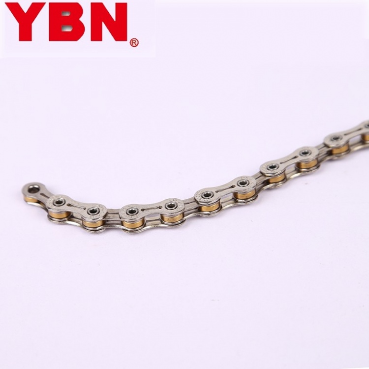 雅邦YBN空心轴10速链条亮银色镂空内外片116节自行车链条